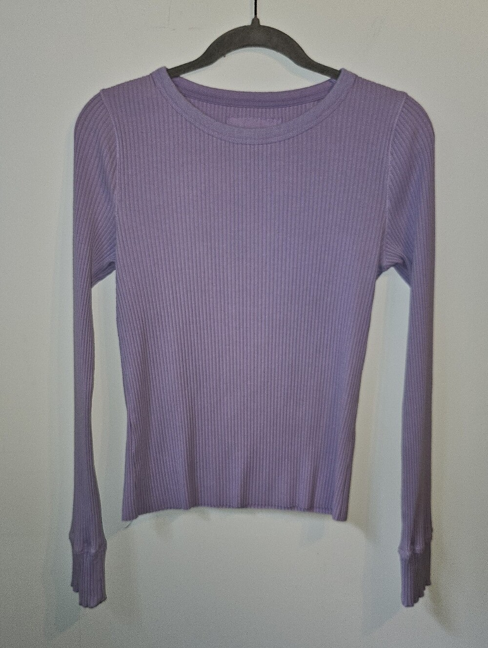 Aerie Lilac Ribbed Longsleeve Tee Medium Cotton Athleisure Casual